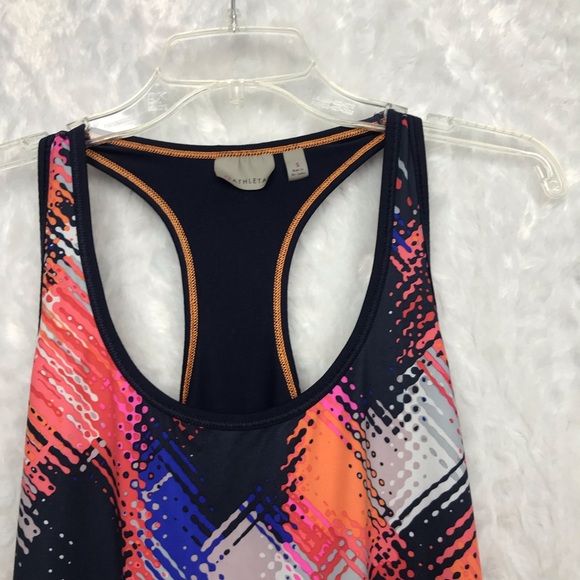 Athleta Navy Orange racerback gepattern tank small - Picture 3 of 7